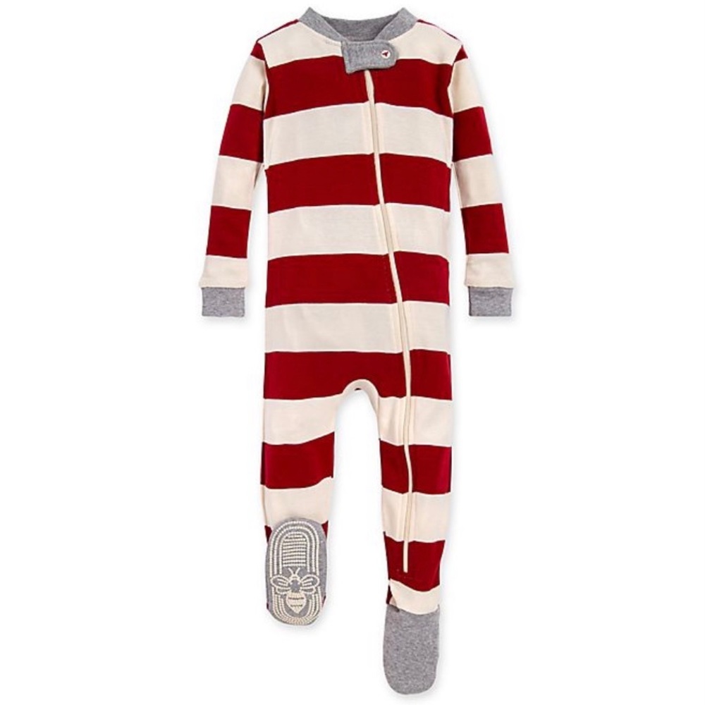 Burt’s Bees Baby Footed Pajamas Rugby Stripe